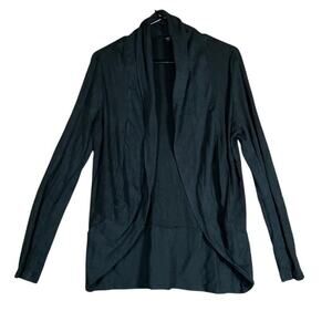 Express Womens Sweater Black Shawl Cardigan Open Front Long Sleeve Modal Large